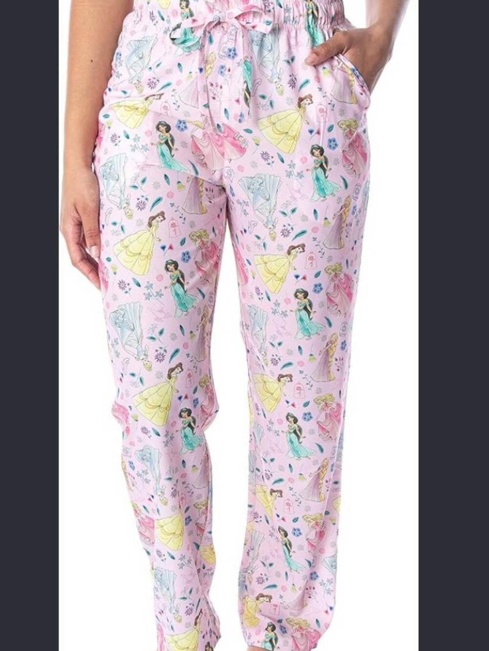 Disney Pink Princess Print Pajama Bottoms with Pastel Accents